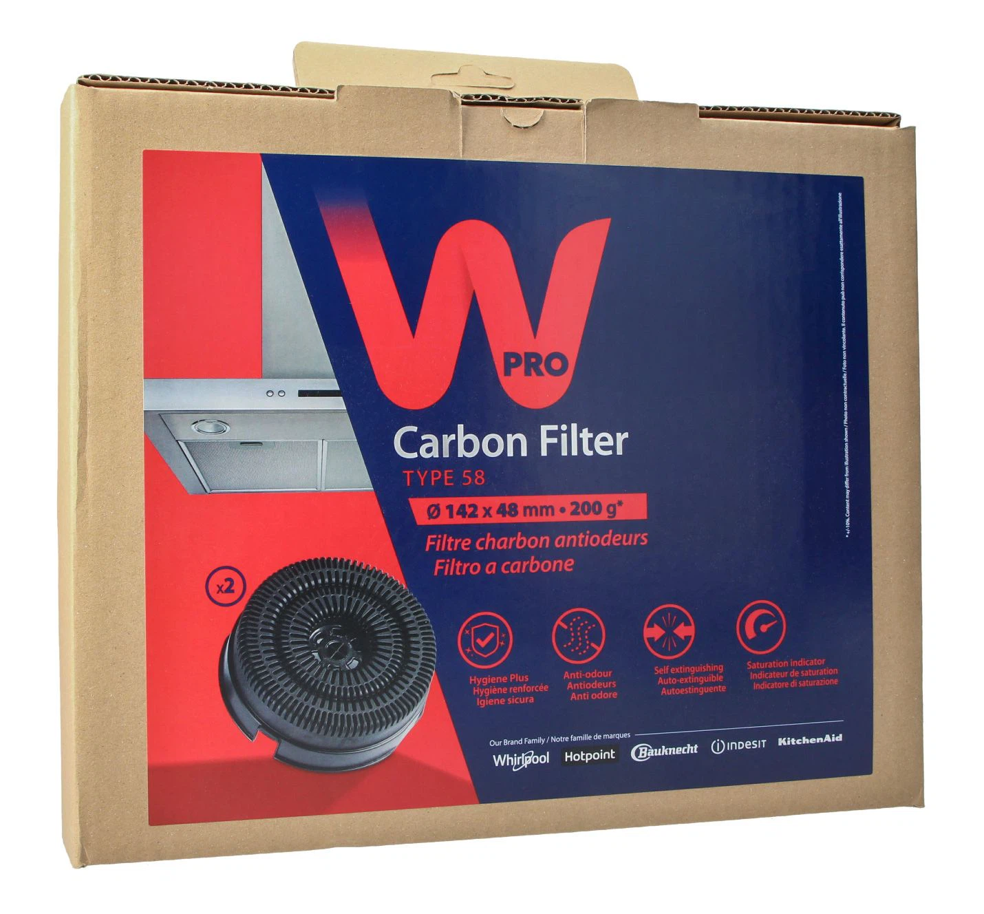 Filtr węglowy do okapu Whirlpool 484000008782 (typ 58